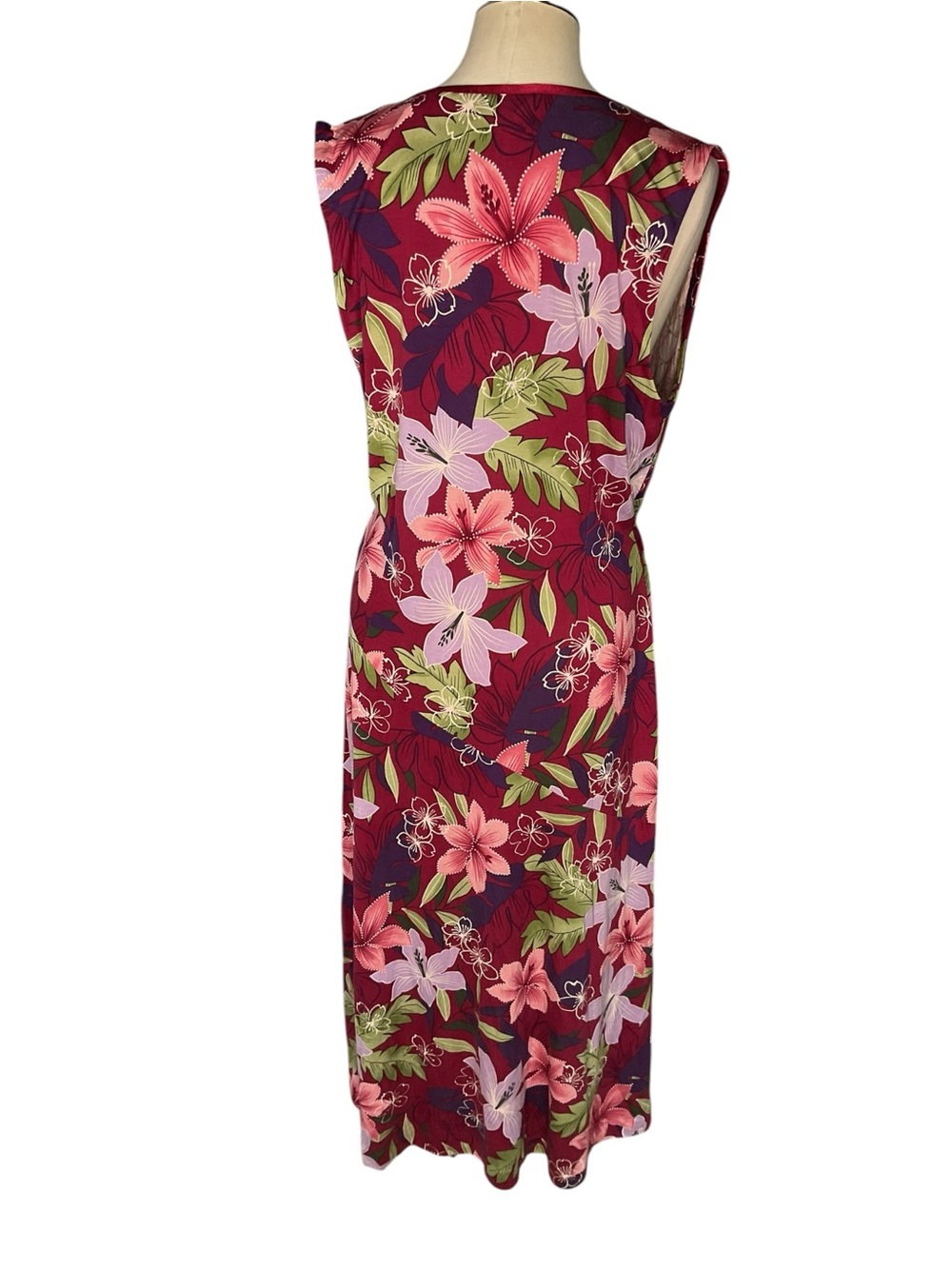 Tommy Bahama 100% Silk Floral Wrap Dress Red XL 16 NWT Tropical - Picture 3 of 7